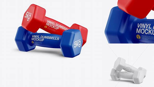 256+ Matte Vinyl Coated Dumbbells PSD Mockup Exclusive and Stylish Design PSD