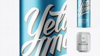 2560+ 1L Metallic Aluminium Can PSD Mockup High-Angle Shot Editable Photoshop Free Mockup