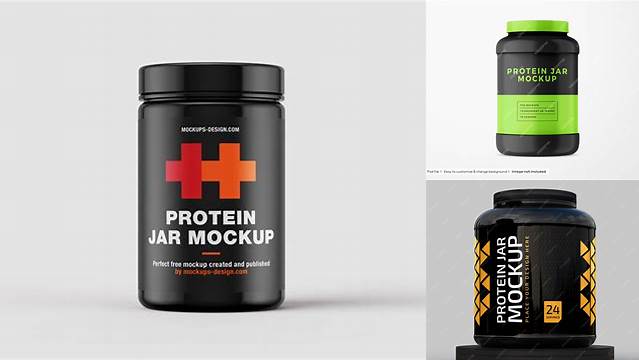 2561+ 5lb Protein Jar PSD Mockup Free Download Design Mockup