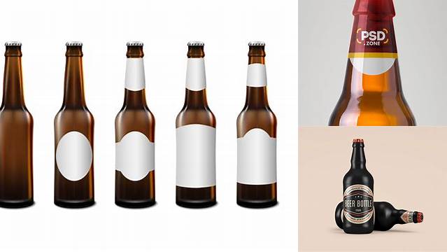 2563+ Beer Bottle with Handle PSD Mockup Front View Exclusive Layered PSD Mockup