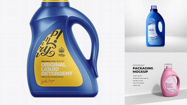 2568+ 2.95L Liquid Detergent Bottle PSD Mockup Free Downloadable PSD