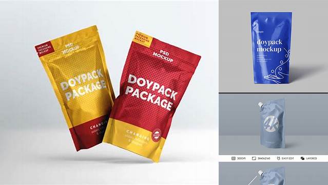 2568+ Doypack with Zipper Mock-up Creative Layered Mockup Freebie