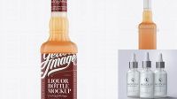 2568+ Frosted Bottle with Cointreau PSD Mockup Front View Digital Photoshop Free Mockup