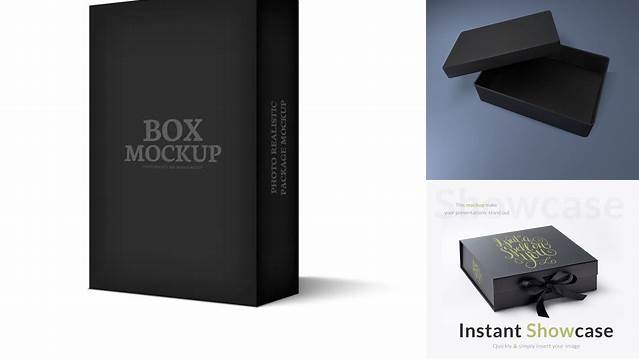 257+ Black Box Mock Up Modern Free PSD Template