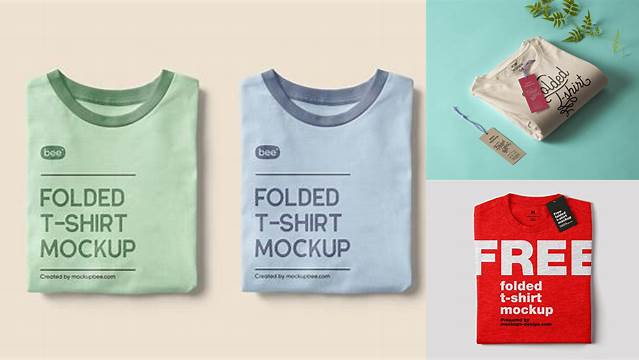 257+ Folded T-Shirt PSD Mockup Top View Download Customizable PSD