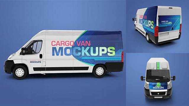 2570+ Van Express PSD Mockup Front View Photoshop Resource Free