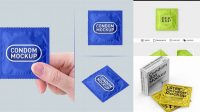 2572+ Matte Condom Packaging PSD Mockup Free Photoshop Mockup Design