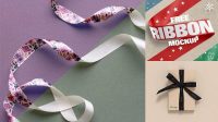 2573+ Ribbon Mockup PSD Download