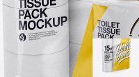 2578+ 15x Toilet Tissue Pack PSD Mockup Half Side View High-Resolution Graphic