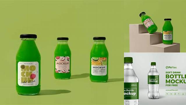 2579+ Green Drink Bottle PSD Mockup Custom PSD Mockup Template