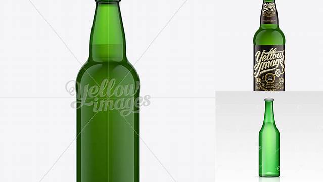 2581+ 500ml Ale Bottle Mock Up / Green Glass Download Professional PSD