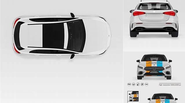 2582+ Hatchback 5-doors PSD Mockup Top View Creative Photoshop Resources