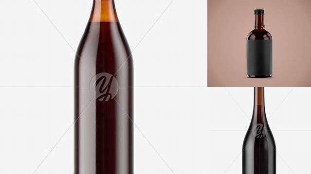 2583+ Amber Glass Bottle With Red Ale PSD Mockup Modern Free PSD Template