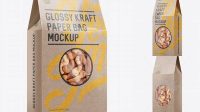 2585+ Glossy Kraft Paper Box PSD Mockup Halfside View Photoshop Freebie