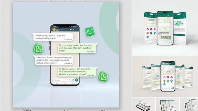 2587+ Whatsapp Chat Mockup Psd Free PSD