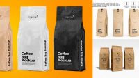 2588+ Kraft Paper Coffee Bag PSD Mockup / Front View Elegant and Stylish Free PSD