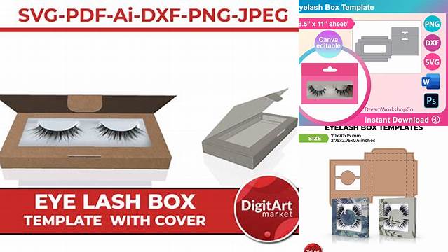 2590+ Eyelashes Box Template Premium Design Freebie