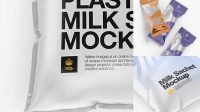 2592+ Milk Sachet PSD Mockup Top View Best for Showcase