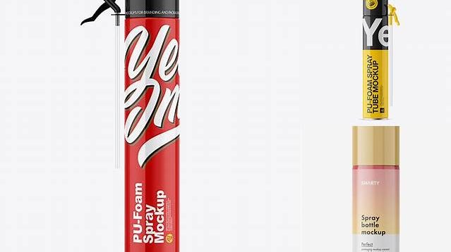 2592+ Pu-Foam Glossy Spray Can PSD Mockup Free Graphic Design Resource