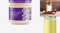 2593+ Glass Jar With Onion Spread PSD Mockup High Resolution