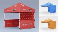 2594+ Advertising Display Tent PSD Mockup Back Half Side View High-End PSD Download