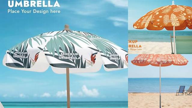 2596+ Beach Umbrella Mockup Digital Download