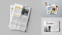 2596+ Newspaper PSD Mockup Top View Customizable Photoshop Template