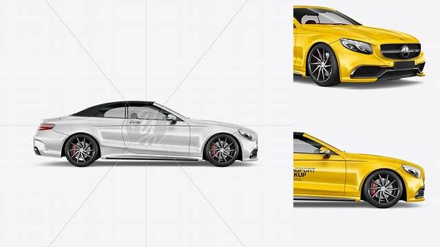 2597+ Mercedes-Benz S63 AMG Cabriolet PSD Mockup Side View Exclusive Free Photoshop Asset