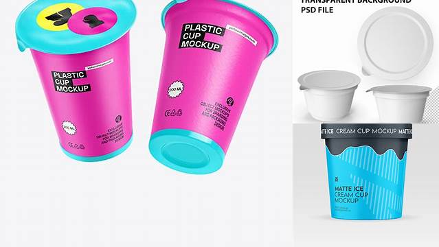 2597+ Sour Cream Cup PSD Mockup Photoshop PSD Free for Designers