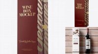 2599+ Stand Up Wine Box PSD Mockup Half Side View Easy-to-Use PSD Template