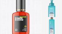 2600+ Glossy Square Bottle With Pump PSD Mockup Premium Design Freebie