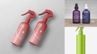 2601+ Glossy Spray Bottle With Transparent Cap PSD Mockup Free PSD Mockup Resource