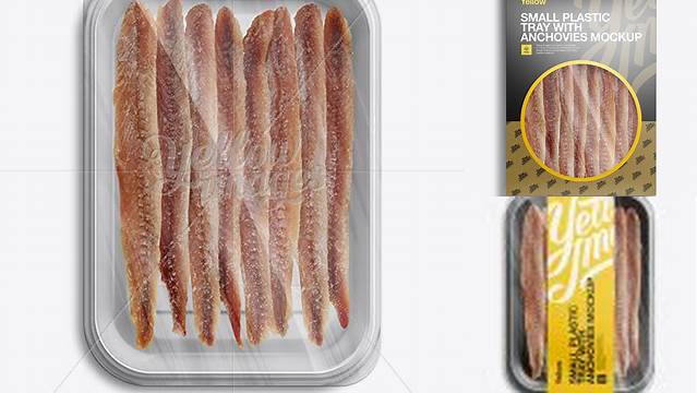 2603+ Small Vacuum Tray with Anchovies Mock-Up Layered Photoshop Template