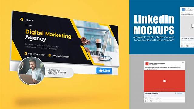 2605+ Linkedin Ad Mockup Free PSD File Download