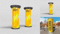 2606+ Round Glossy Street Advertising Column PSD Mockup Digital Download