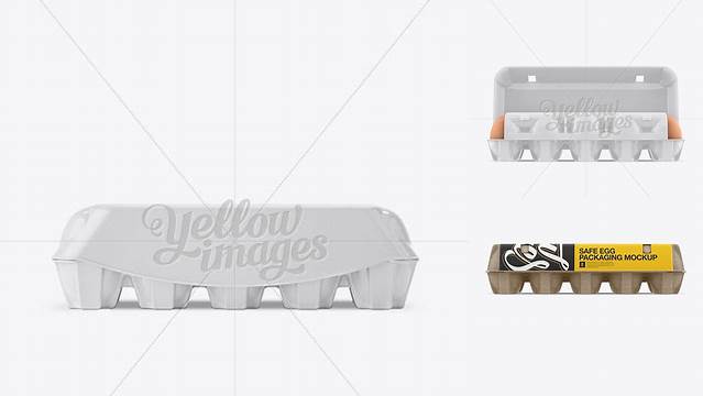 2609+ Glossy Egg Container Front View Easy-to-Use PSD Template