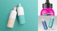 2610+ Matte Cosmetic Bottle with Transparent Cap PSD Mockup Elegant and Versatile PSD Resource