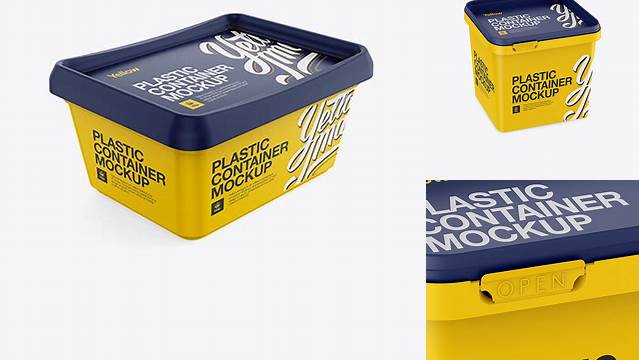 2611+ Matte Butter Tub PSD Mockup Halfside View High-Angle Shot Professional Photoshop Design Freebie