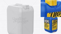 2612+ 10L HDPE Jerry Can PSD Mockup Halfside View High-Angle Shot Smart Object PSD Template