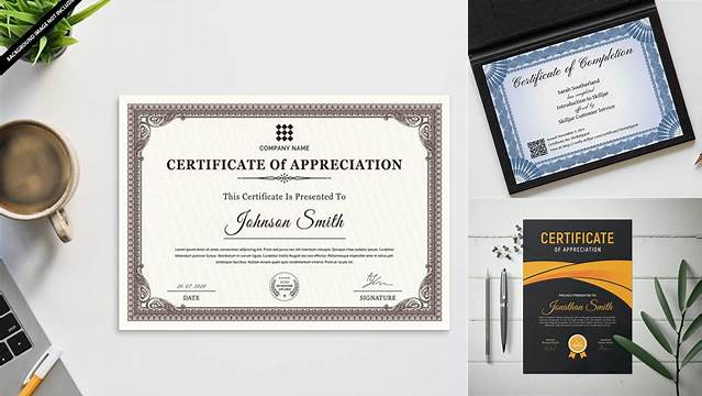 2614+ Certificate Mockup Free PSD