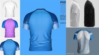 2615+ Men’s Raglan Short Sleeve T-Shirt PSD Mockup Back Half Side View High-End Creative PSD Template