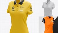 2616+ Womens Polo HQ PSD Mockup Half-Turned View Elegant Photoshop Mockup