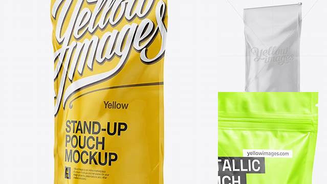 2617+ 5lb Glossy Stand-Up Pouch PSD Mockup Front & Back Views Photoshop PSD Free for Designers