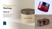 2618+ Clear Cosmetic Jar With Cream PSD Mockup Easy-to-Edit Photoshop Freebie