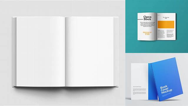 2618+ Opened Glossy Book PSD Mockup Elegant and Versatile PSD Resource