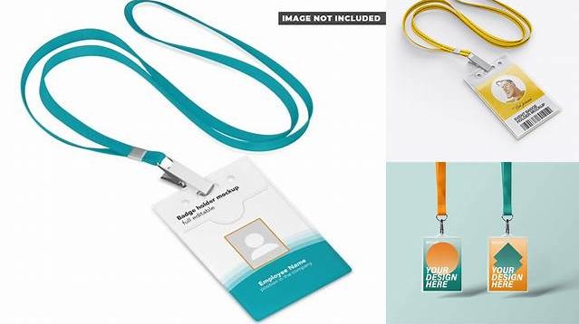 2619+ Badge Holder PSD Mockup Half Side View high Angle Shot Exclusive Digital PSD Resource