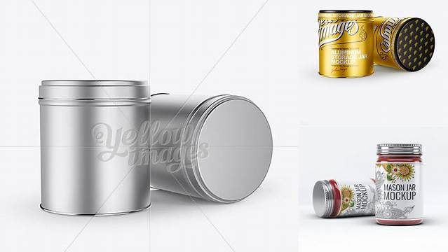 2620+ Aluminum Storage Jar PSD Mockup High-Resolution Editable PSD