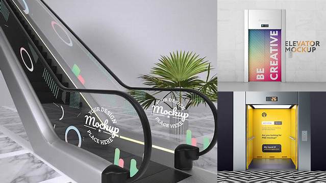 2620+ Escalator Mockup Creative PSD Templates