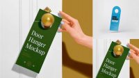 2623+ Door Hanger PSD Mockup Half Side View Custom Mockup Graphic Design