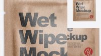 2624+ Kraft Wet Wipe Pack PSD Mockup Top View Creative PSD Resources